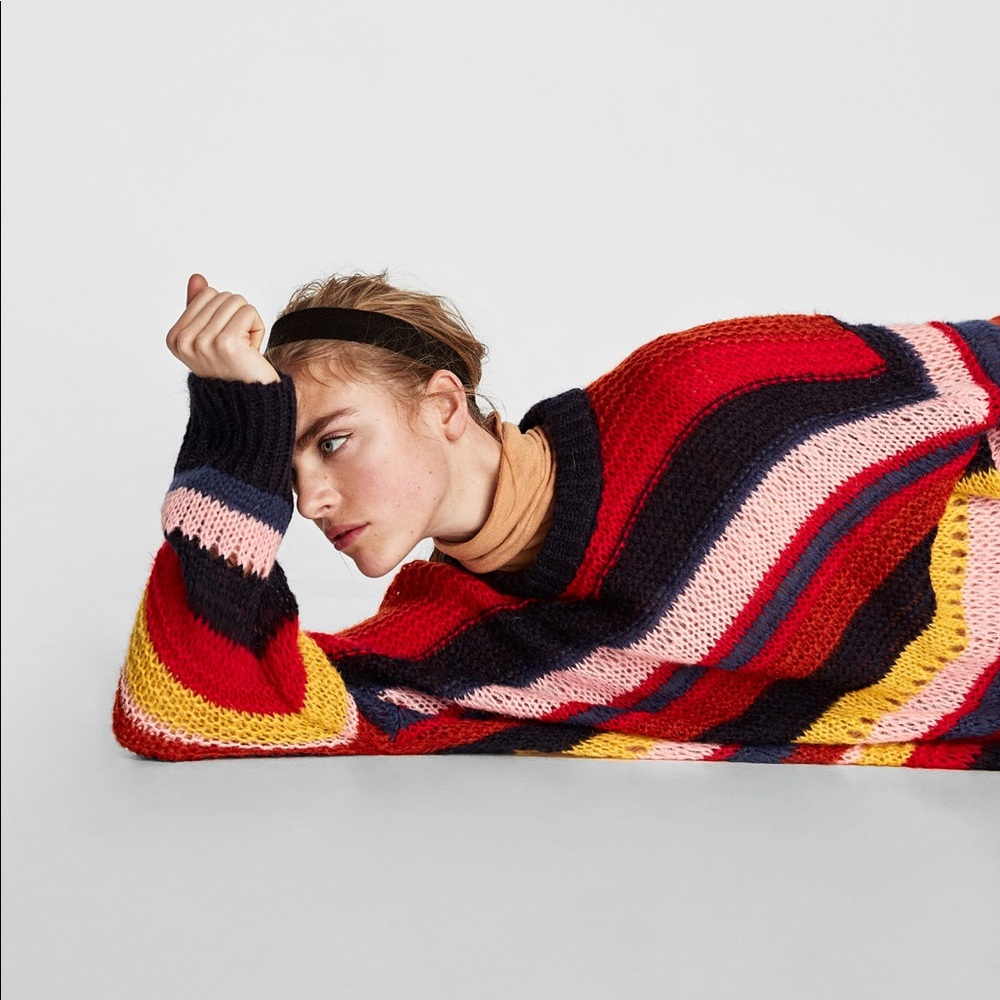 Oversized multi-color sweater, NWT